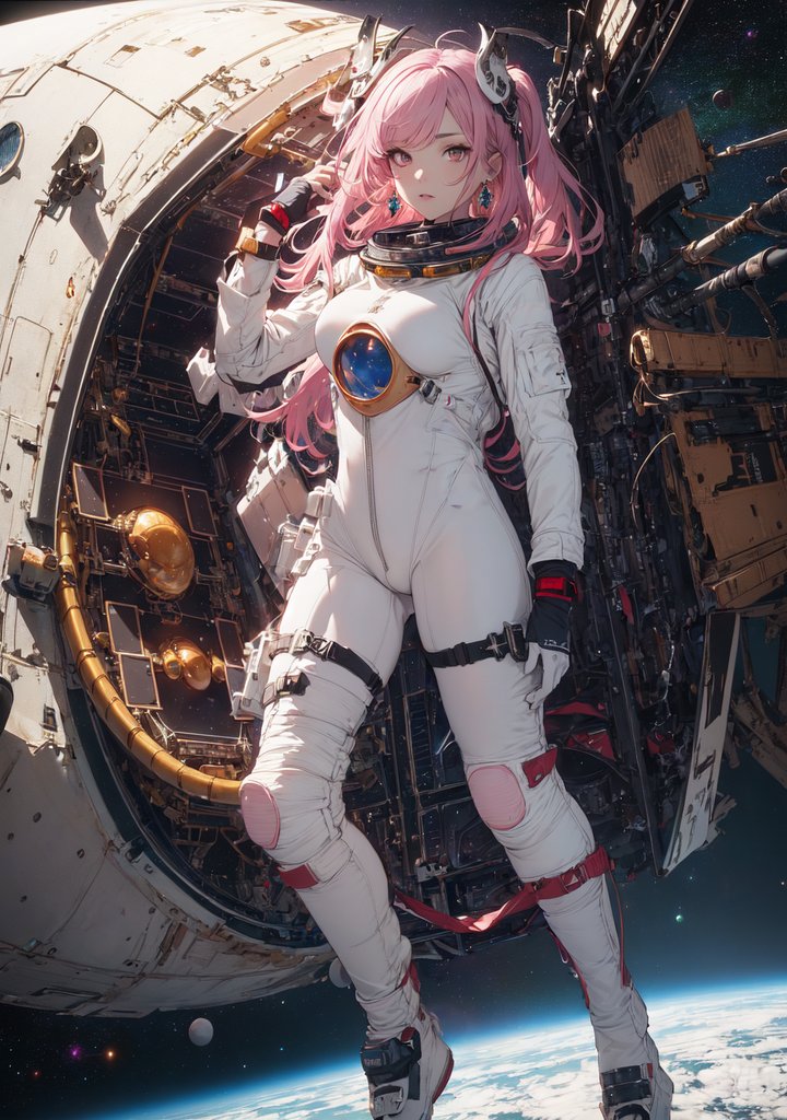 Sector31 key art: a character in a space suit holding a bomb, standing in a space station